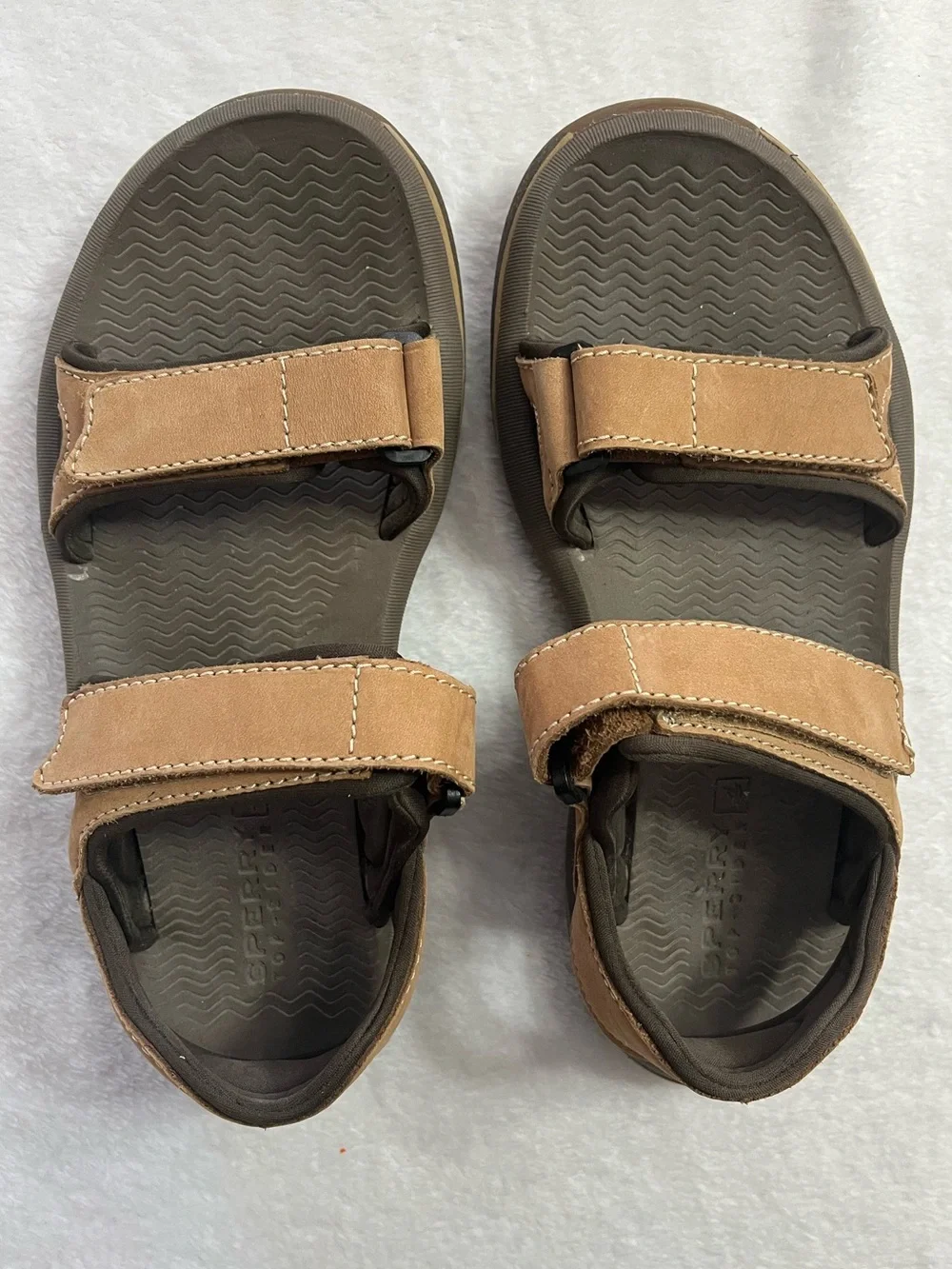 Sperry Men's Sz 7 Brown Leather Adjustable Strap Sandals